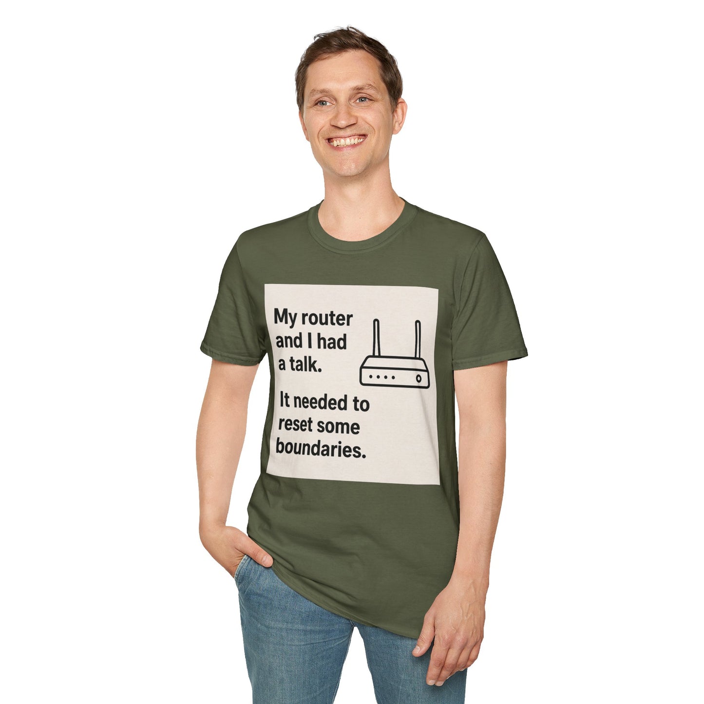 ByteSizedJokes Tee – FunnyRouter Talk Unisex Softstyle T-Shirt