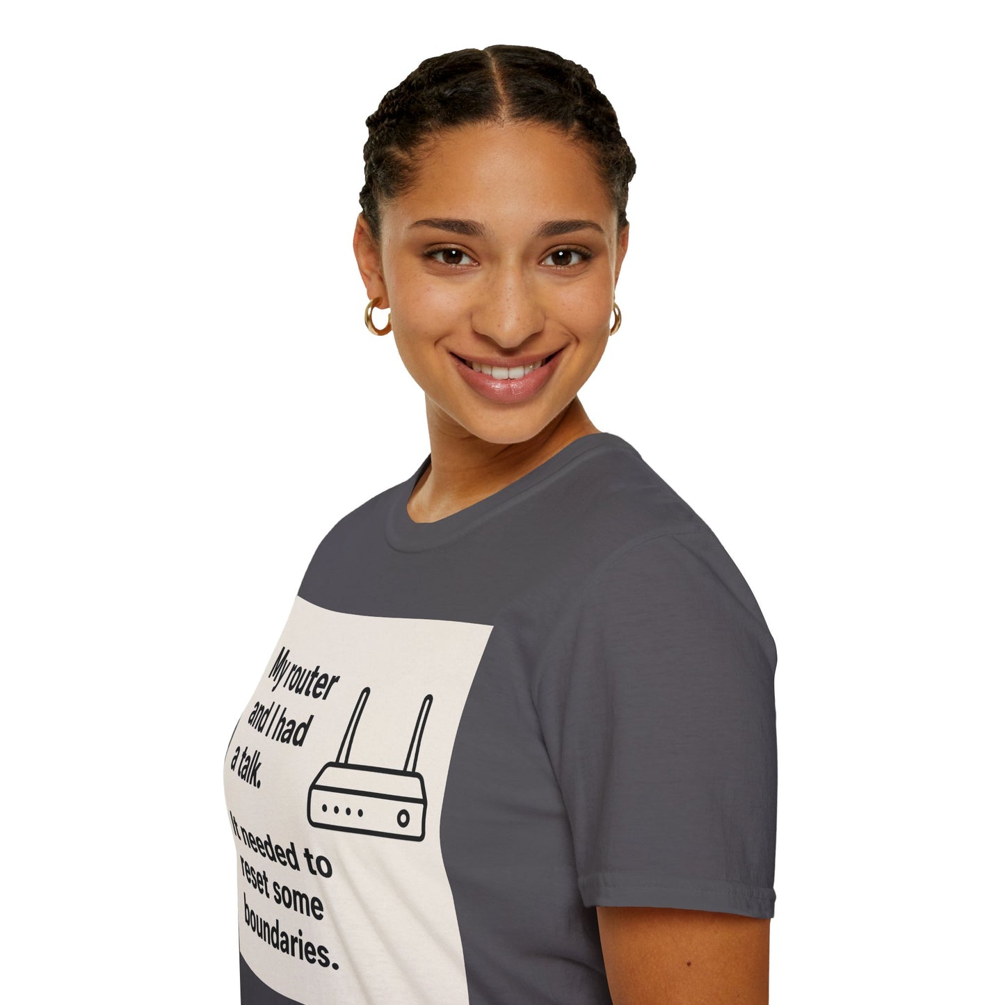 ByteSizedJokes Tee – FunnyRouter Talk Unisex Softstyle T-Shirt