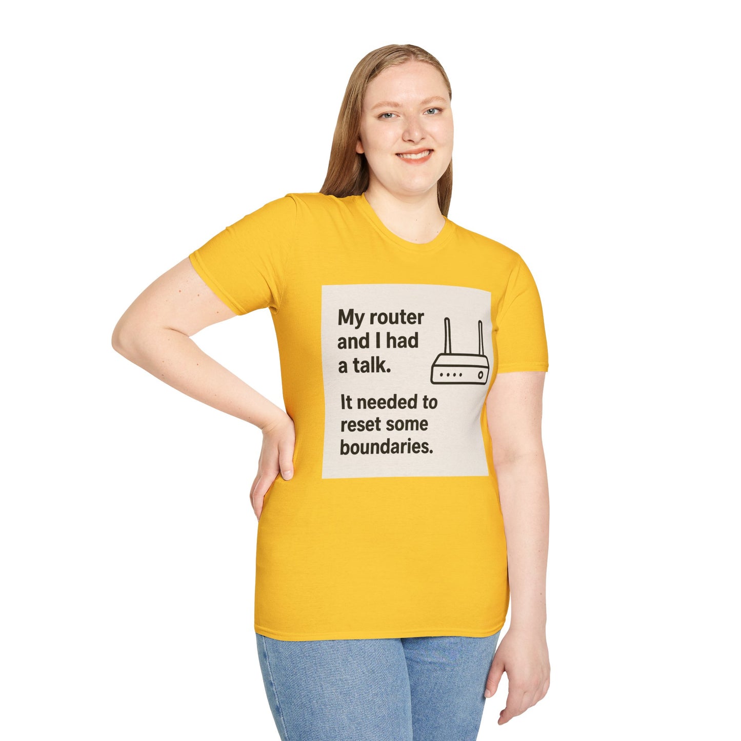 ByteSizedJokes Tee – FunnyRouter Talk Unisex Softstyle T-Shirt