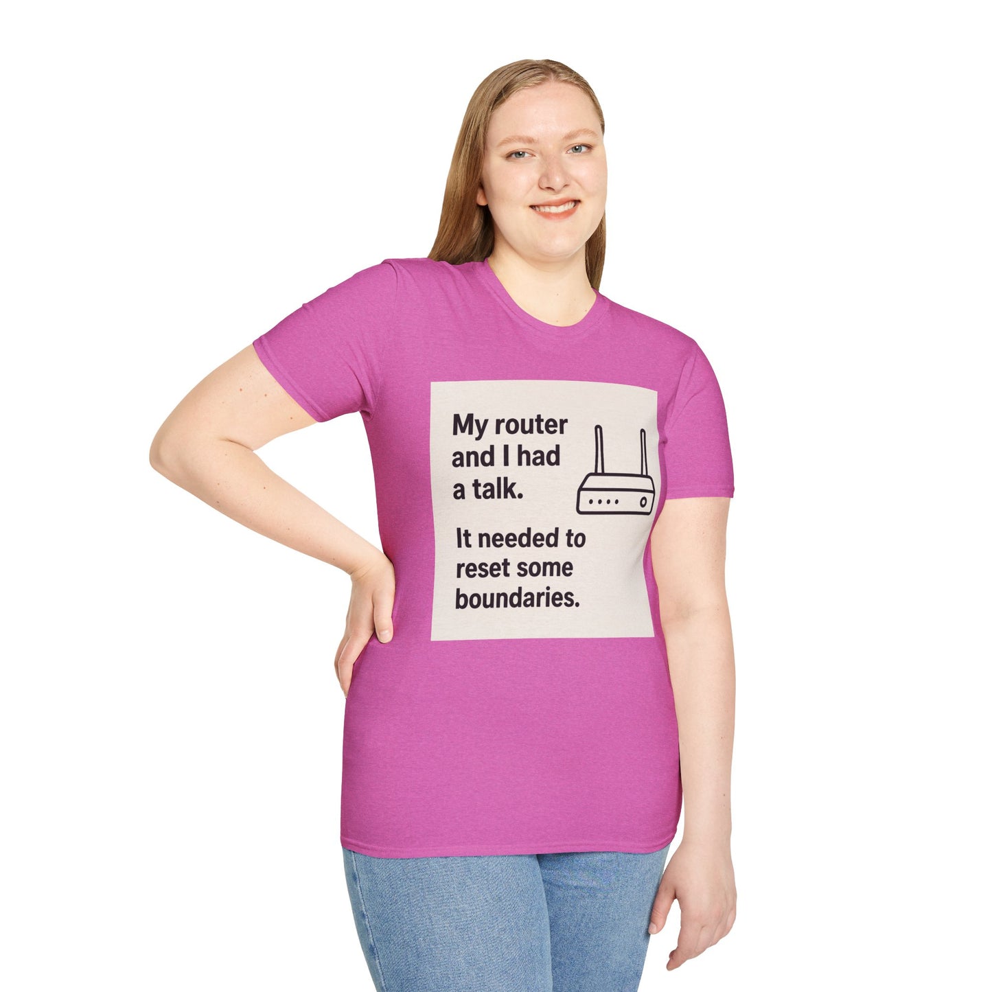 ByteSizedJokes Tee – FunnyRouter Talk Unisex Softstyle T-Shirt