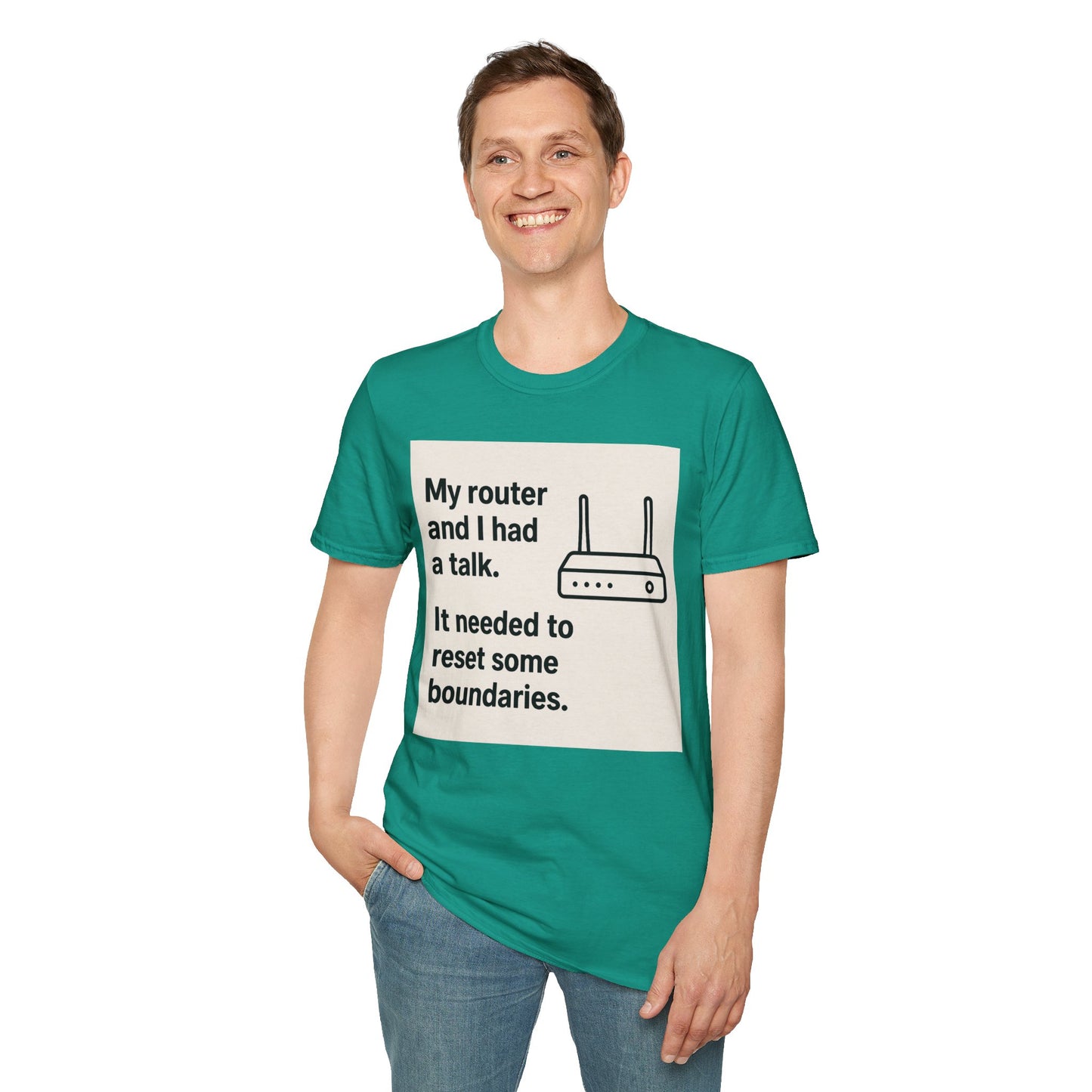 ByteSizedJokes Tee – FunnyRouter Talk Unisex Softstyle T-Shirt