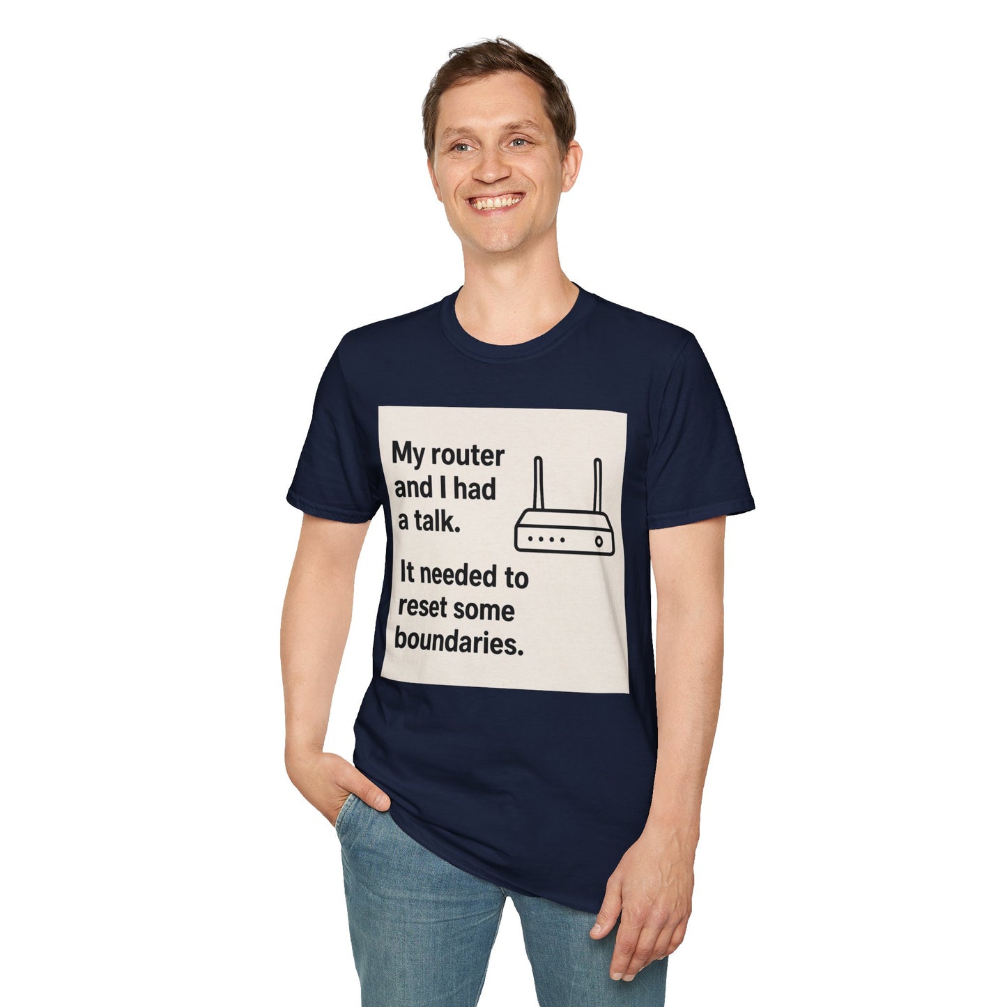 ByteSizedJokes Tee – FunnyRouter Talk Unisex Softstyle T-Shirt